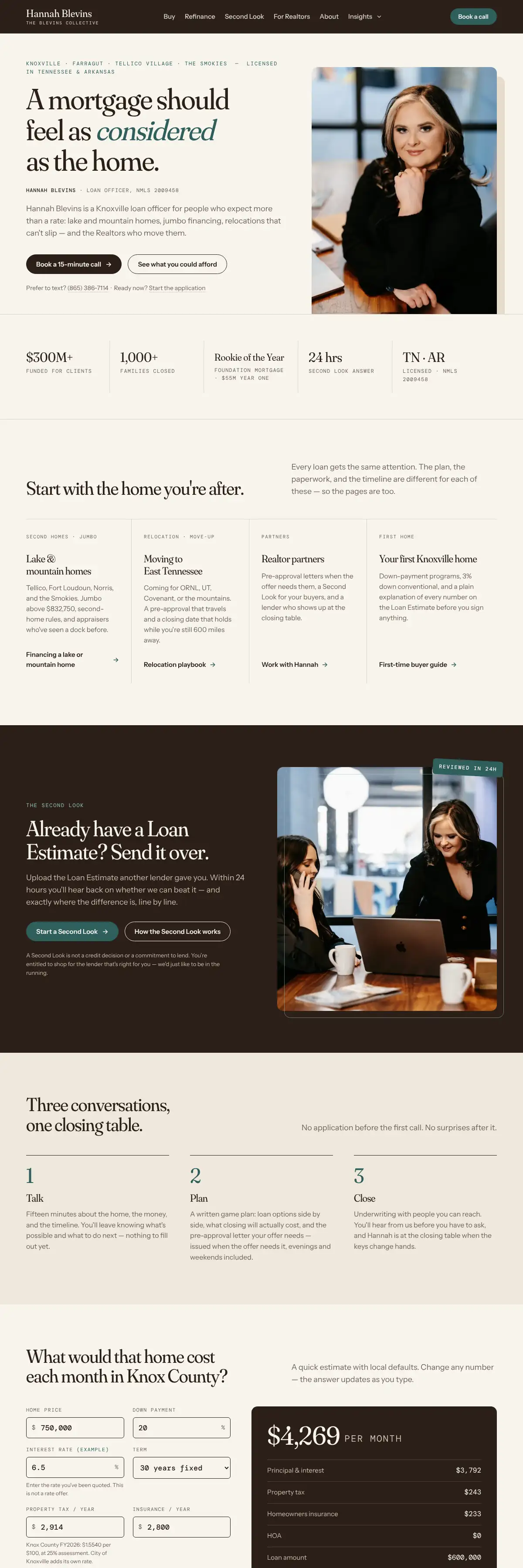 Hannah Blevins&rsquo;s home page: A mortgage should feel as considered as the home
