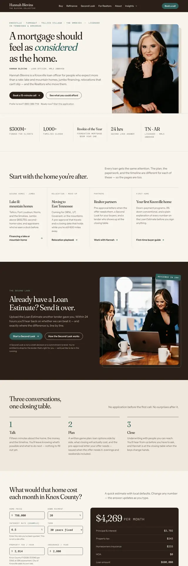 Hannah Blevins&rsquo;s home page: A mortgage should feel as considered as the home